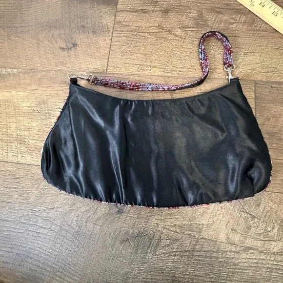 Funky Beaded Button Shoulder Bag Multi Color Boho Chic